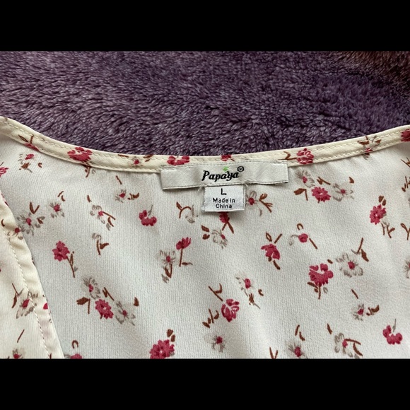 Papaya Flowy Flower Crop Top - Picture 2 of 2